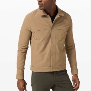 Lululemon City Excursion Men's Tan Frontier Button-Front Cotton Blend Jacket Med